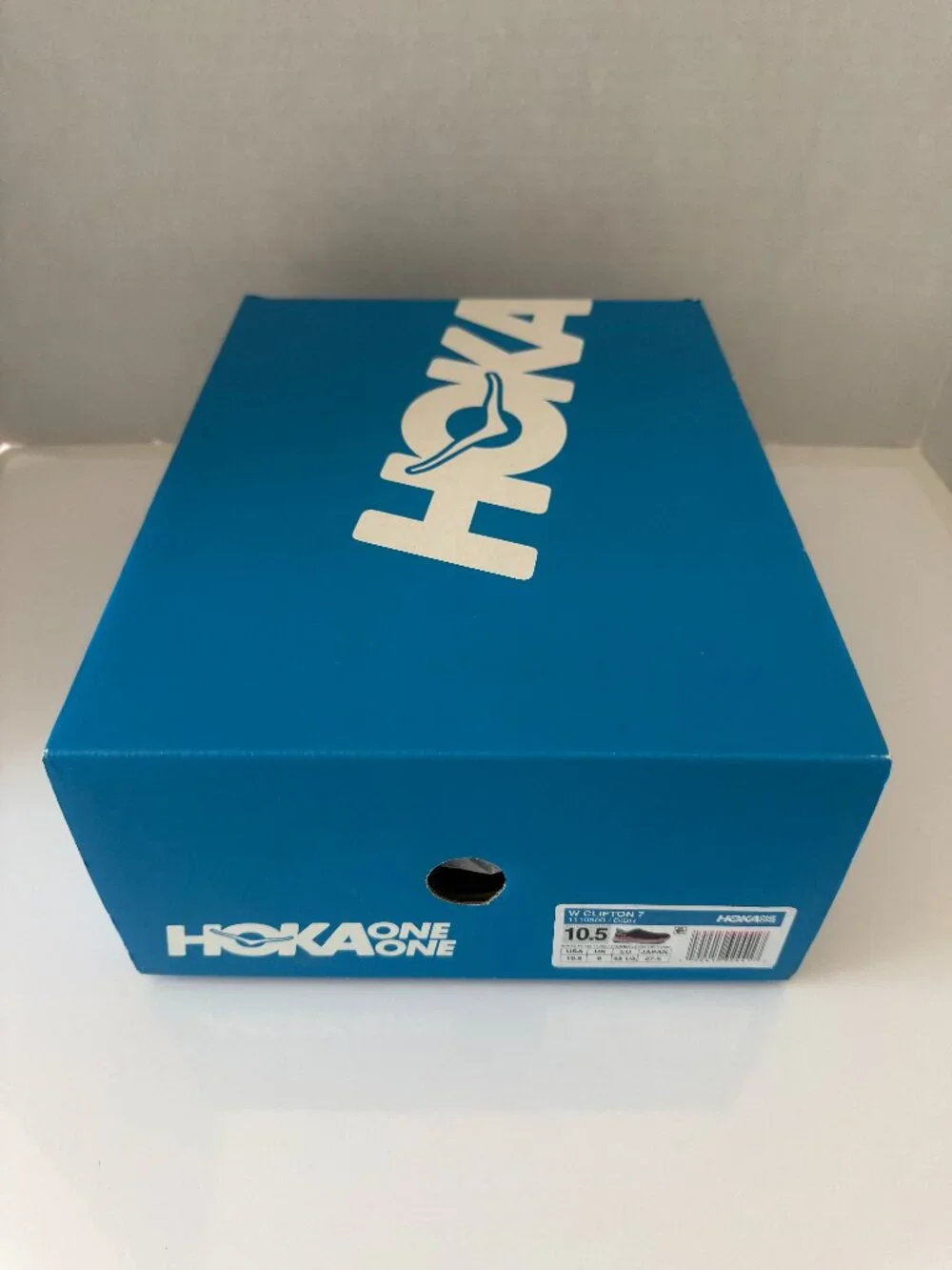 EMPTY HOKA ONE ONE Shoe Box W Clifton 7 Size 10.5 with Inserts & Tissue